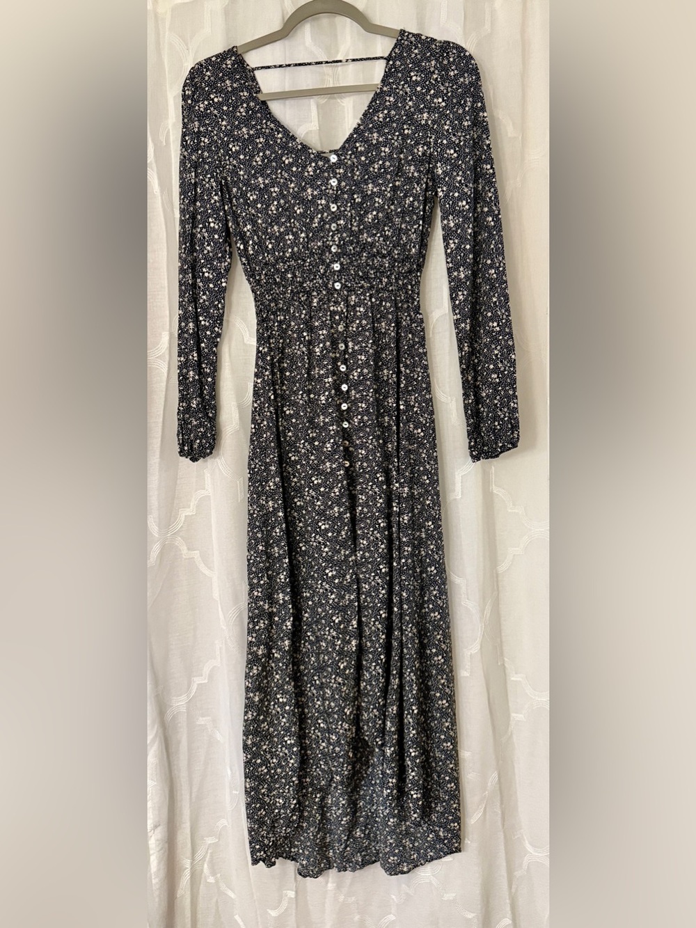 Lola Grace Floral Button Front Midi Maxi Dress Size Small Cottagecore